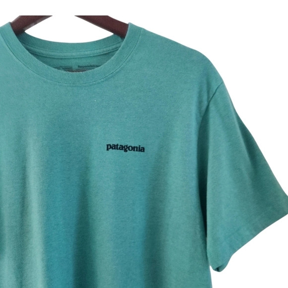 Patagonia Mountain Logo Responsibili-tee T-Shirt Adult Medium Green Regular Fit - Picture 5 of 7